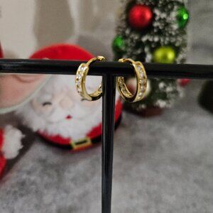 Moissanite Gold Huggie Earrings